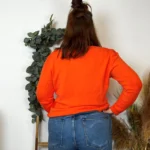 Pull col rond laine et cachemire femme TRICOTONIC T44 - orange-vif - 48