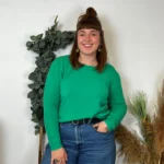 Pull col rond laine et cachemire femme TRICOTONIC T44 - vert-bresil - 48