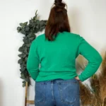 Pull col rond laine et cachemire femme TRICOTONIC T44 - vert-bresil - 48