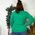 Pull col rond laine et cachemire femme TRICOTONIC T44 - vert-bresil - 48