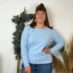 Pull col rond laine et cachemire femme TRICOTONIC T44 - bleu-ciel - 48