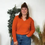 Pull col V laine et cachemire femme TRICOTONIC T44 - rouille - 48