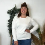 Pull col rond laine et cachemire femme TRICOTONIC T44 - ecru - 48