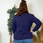 Pull col rond laine et cachemire femme TRICOTONIC T44 - marine - 48