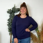 Pull col rond laine et cachemire femme TRICOTONIC T44 - marine - 48