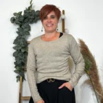 Pull col rond laine et cachemire femme TRICOTONIC T40 - taupe - 42