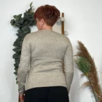 Pull col rond laine et cachemire femme TRICOTONIC T40 - taupe - 42