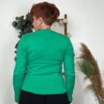 Pull col V laine et cachemire femme TRICOTONIC T40 - vert-bresil - 40