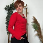 Pull col V laine et cachemire femme TRICOTONIC T40 - rouge - 40