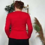 Pull col V laine et cachemire femme TRICOTONIC T40 - rouge - 40