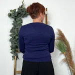 Pull col V laine et cachemire femme TRICOTONIC T40 - marine - 40