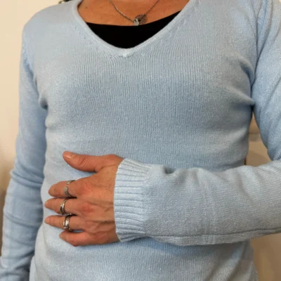 Y248- Pull Laine Cachemire "Tricotonic" (les T36&40) - bleu-ciel - 40