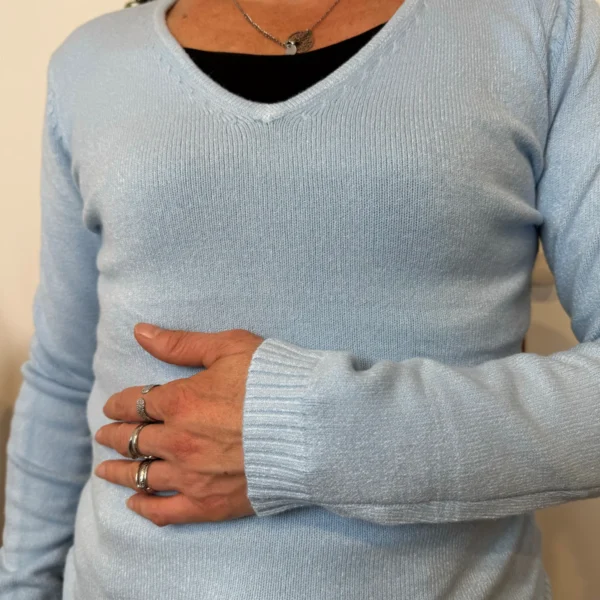 Y248- Pull Laine Cachemire "Tricotonic" (les T36&40) - bleu-ciel - 40