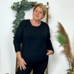 Pull col rond laine et cachemire femme TRICOTONIC T44 - noir - 48