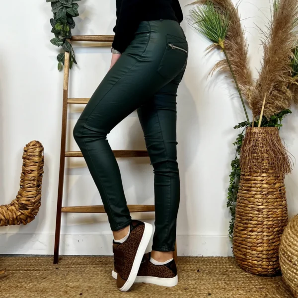 P068- Jean Enduit Melly&Co fourré (T34-T42) - vert-sapin - 42