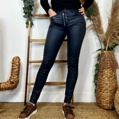 P068- Jean Enduit Melly&Co fourré (T34-T42) - marine - 42