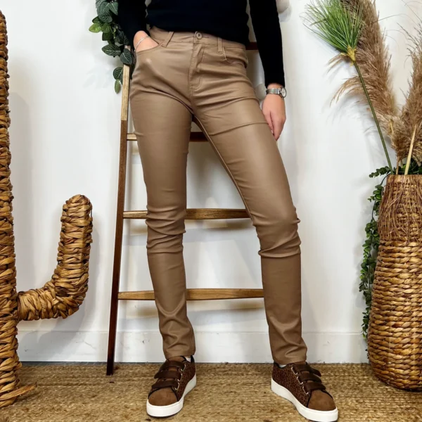 W101- Jean slim Enduit (T36-T44) - beige - 44