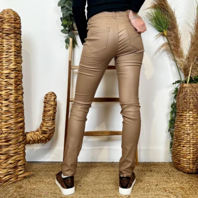 W101- Jean slim Enduit (T36-T44) - beige - 44