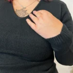 Pull col V laine et cachemire femme TRICOTONIC T38-T42 - noir - 42
