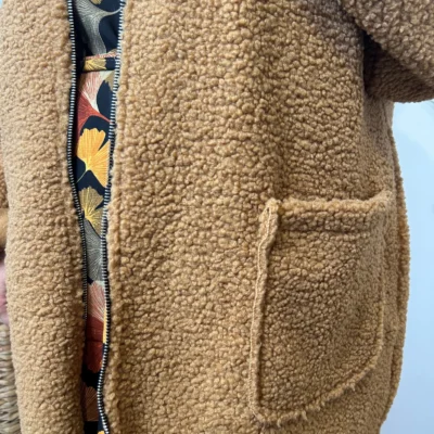 K997- Manteau Bouclette (Gt) 🇮🇹 - camel - taille-unique-grande-taille