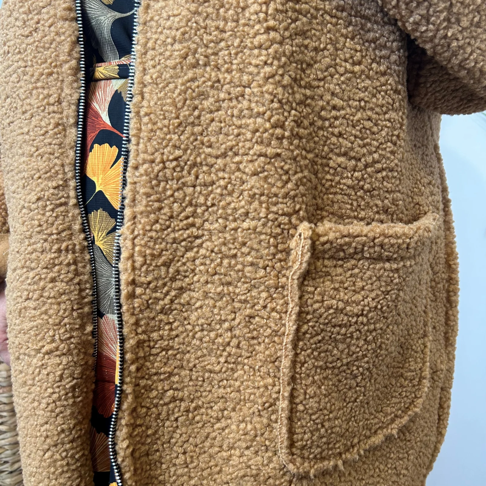 K997- Manteau Bouclette (Gt) 🇮🇹 - camel - taille-unique-grande-taille