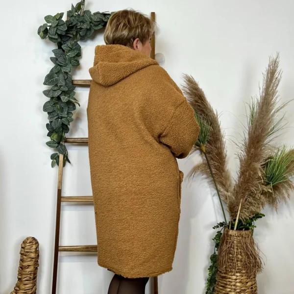 K997- Manteau Bouclette (Gt) 🇮🇹 - camel - taille-unique-grande-taille