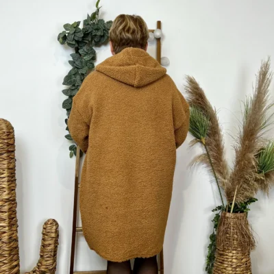 K997- Manteau Bouclette (Gt) 🇮🇹 - camel - taille-unique-grande-taille