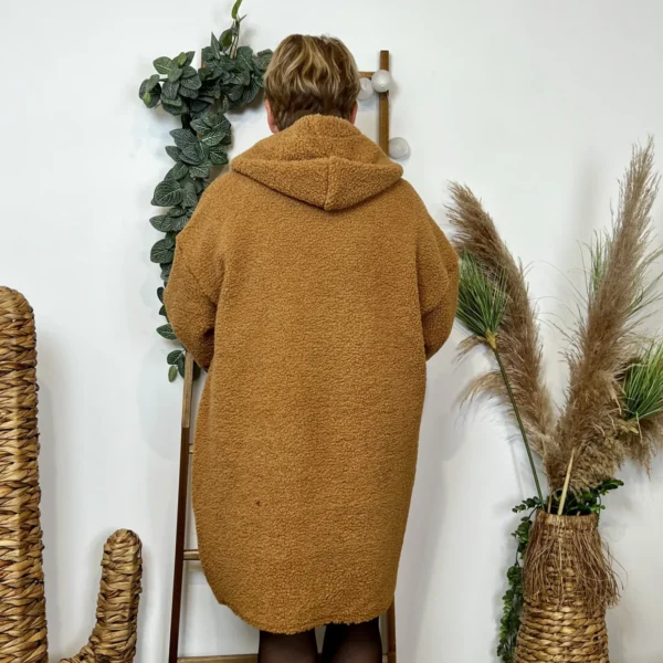 K997- Manteau Bouclette (Gt) 🇮🇹 - camel - taille-unique-grande-taille