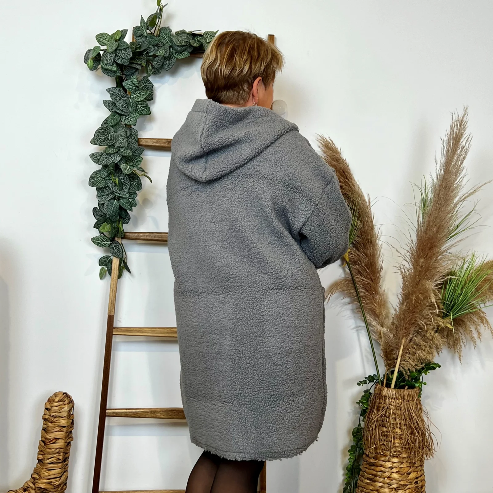 K997- Manteau Bouclette (Gt) 🇮🇹 - gris - taille-unique-grande-taille