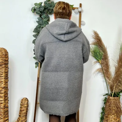 K997- Manteau Bouclette (Gt) 🇮🇹 - gris - taille-unique-grande-taille