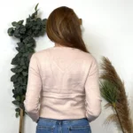 Pull col V laine et cachemire femme TRICOTONIC T40 - rose-poudre - 40