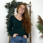 Pull col V laine et cachemire femme TRICOTONIC T40 - vert-sapin - 40