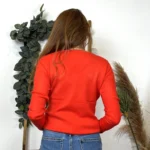 Pull col V laine et cachemire femme TRICOTONIC T40 - orange - 40