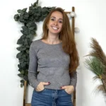 Pull col rond laine et cachemire femme TRICOTONIC T40 - gris - 42