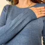 Pull col rond laine et cachemire femme TRICOTONIC T40 - bleu-indigo - 42