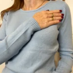 Pull col rond laine et cachemire femme TRICOTONIC T40 - bleu-ciel - 42