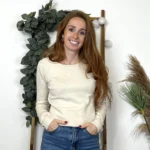 Pull col rond laine et cachemire femme TRICOTONIC T40 - beige - 42