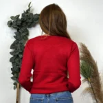Pull col rond laine et cachemire femme TRICOTONIC T40 - rouge - 42