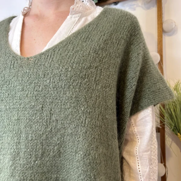 Z115- Pull Mohair (Tu) 🇮🇹 - kaki - taille-unique-grande-taille
