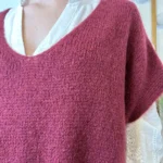 Pull femme col V maille douce « Tendance » - bordeaux - taille-unique-grande-taille