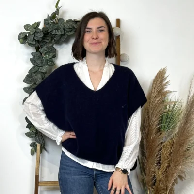 Z115- Pull Mohair (Tu) 🇮🇹 - marine - taille-unique-grande-taille