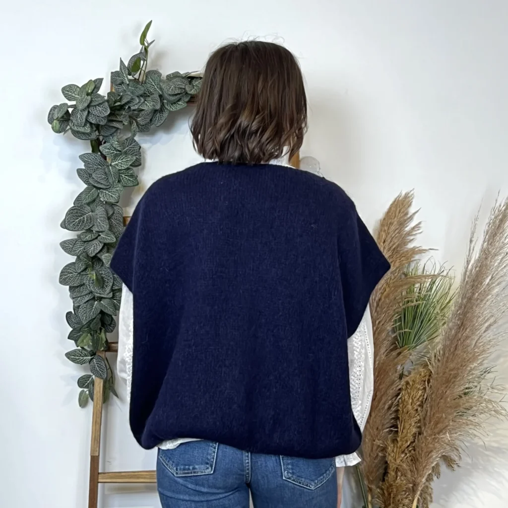 Z115 - Pull Mohair (TU) - marine - taille-unique-grande-taille