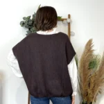 Pull femme col V maille douce « Tendance » - marron - taille-unique-grande-taille