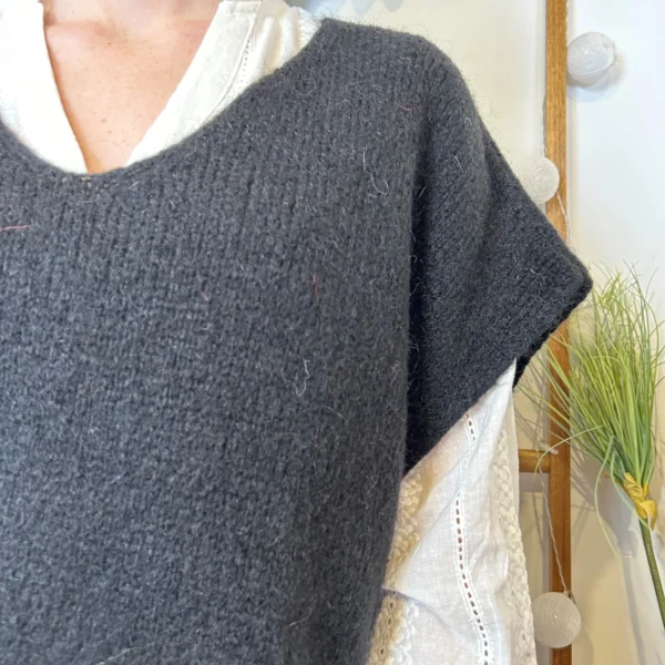 Z115- Pull Mohair (Tu) 🇮🇹 - noir - taille-unique-grande-taille