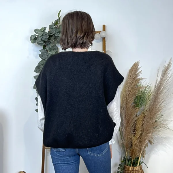 Z115- Pull Mohair (Tu) 🇮🇹 - noir - taille-unique-grande-taille