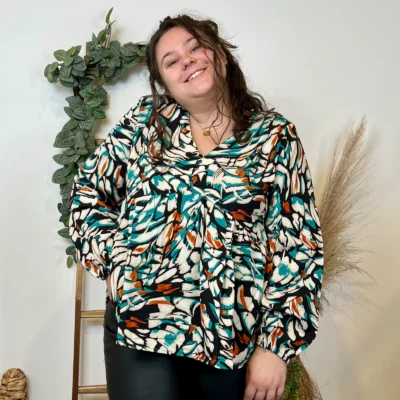 K760- Blouse Maëlle (T40-T48) - vert-emeraude - 48