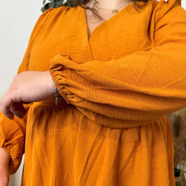 K795- Robe Maëlle unie (T40-T48) - moutarde - 48