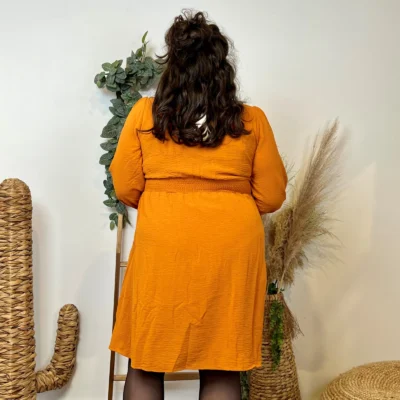 K795- Robe Maëlle unie (T40-T48) - moutarde - 48