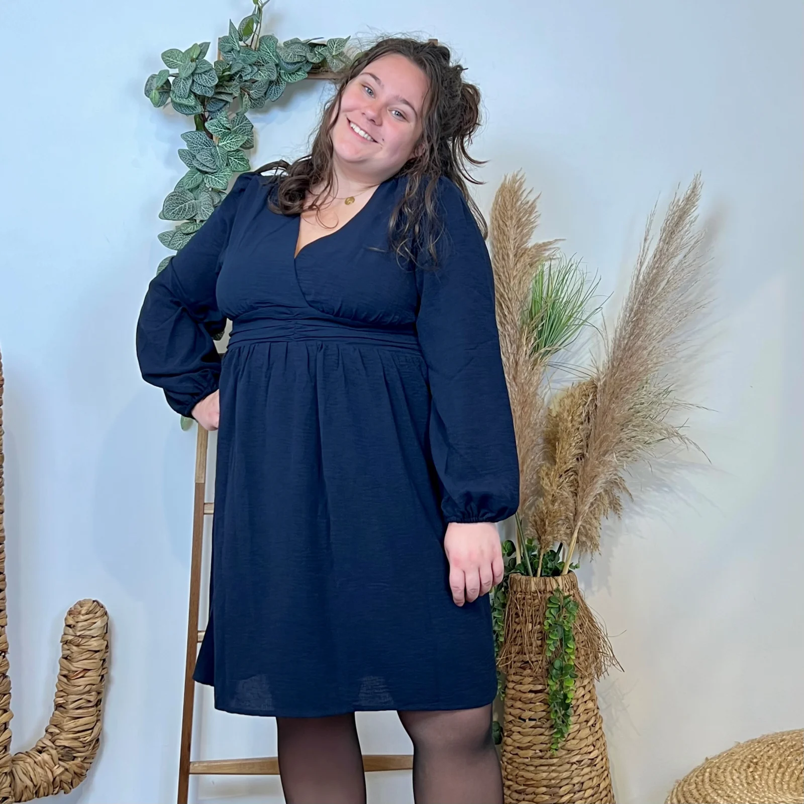 K795- Robe Maëlle unie (T40-T48) - marine - 48