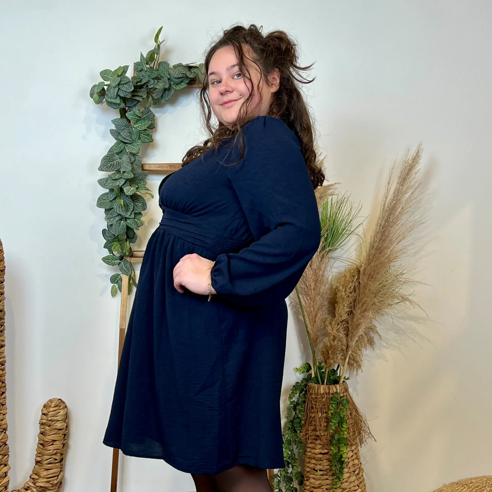 K795- Robe Maëlle unie (T40-T48) - marine - 48